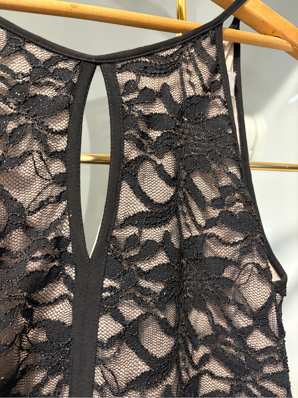 Dynamite Black Lace Midi Dress with Sheath Silhouette size 8 - Picture 3 of 7